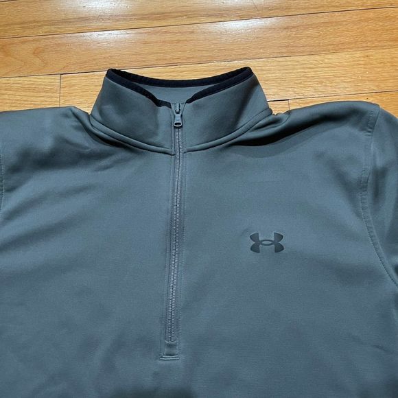 UNDER ARMOUR Coldgear Sweater Fleece 1/4 Zip Pullover Men's Size LARGE Gray EUC - Picture 4 of 10